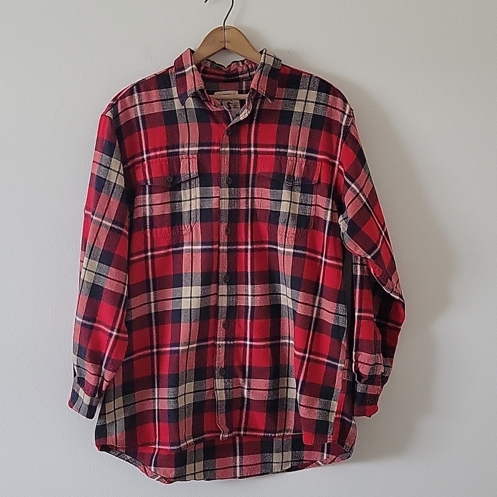 RedHead Red Flannel Button Front‎ Shirt Size Large L